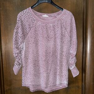 Jane and Delancey Dusty Pink Leopard Sweatshirt